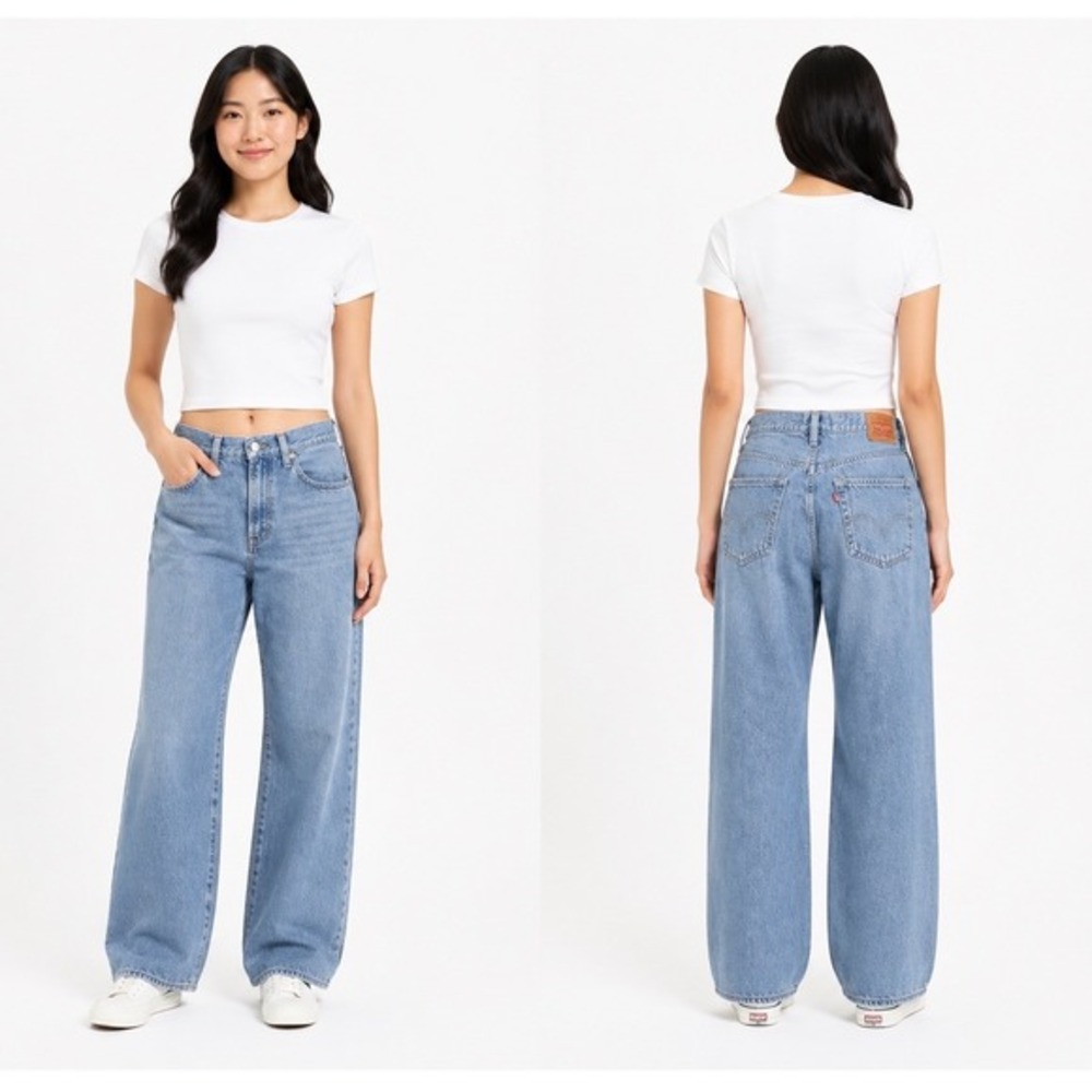 Levis High Waisted Straight Leg Jeans Light Wash Blue 32X29 Cotton Western 87-05